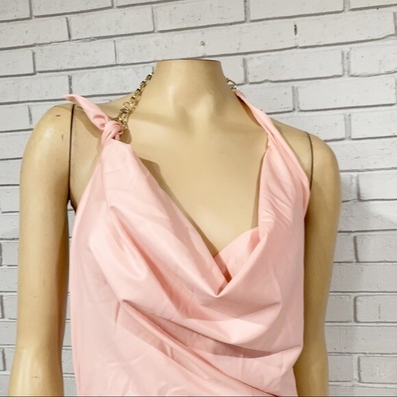 Saint Genies Pink Slinky Cowl Neck Dress - Size 12 - Picture 3 of 12